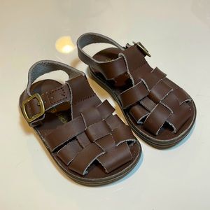 Jumping Jacks brown leather baby boys sandal size 5